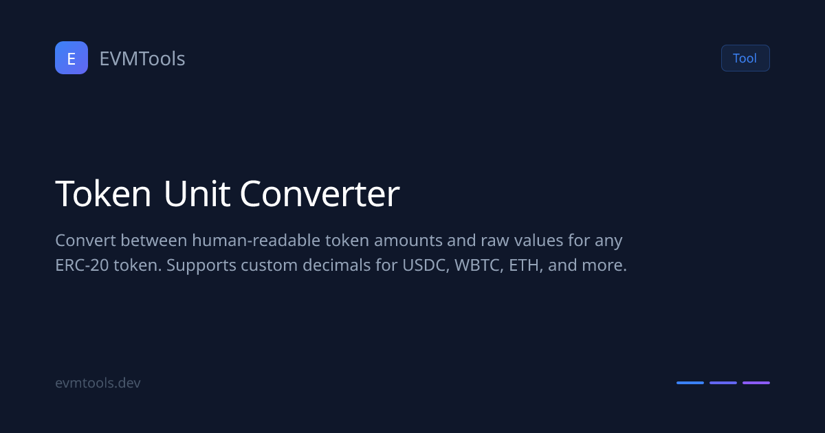 Token Unit Converter | EVMTools