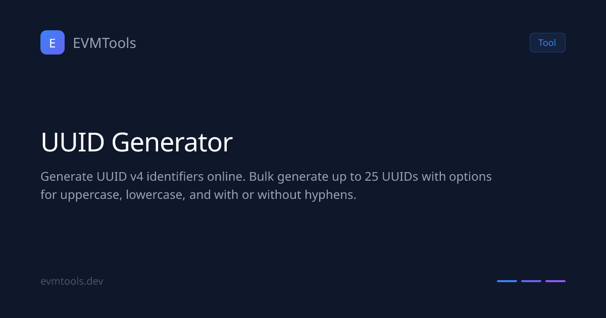 UUID Generator | EVMTools